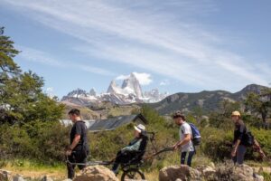 Hiking through Patagonia with a Joelette wheelchair