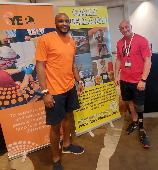 Maurice Henson, Youth and Workforce Development Director and Gary Weiland, author, motivational speaker, amputee, Ninja Warrior, and a member of multiple USA Para teams